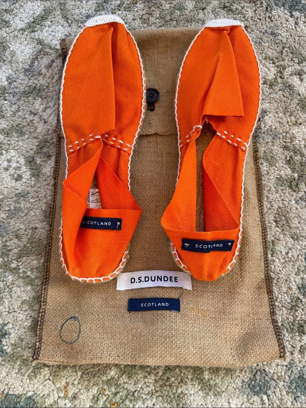 D.S. Dundee Orange Canvas Espadrilles 43